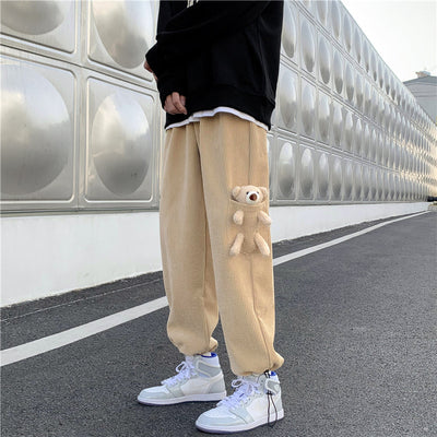 Pantalones Deportivos Casuales de Cordel y Forro Polar para Hombre - Image 5