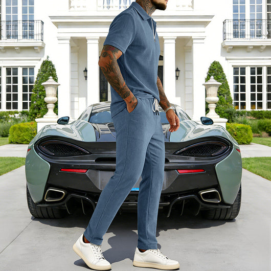 Conjunto Elegante de Polo y Pantalón en Pana para Hombre - Image 32