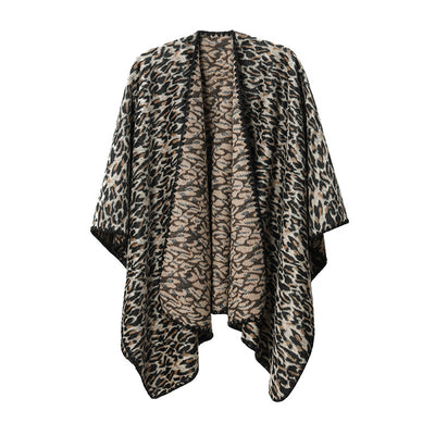 Chal Cruzado Estampado Leopardo Negro - Versátil para Primavera, Otoño e Invierno - Image 6