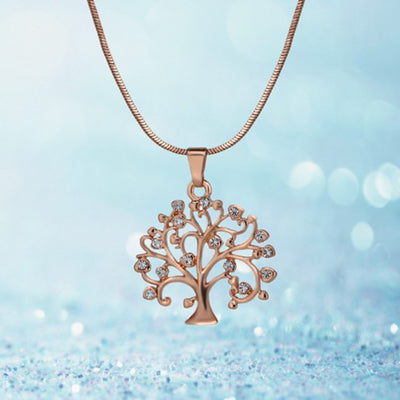 Collar Árbol de la Vida con Circonita - Cadenas Multicapa Largas para Mujer - Image 9