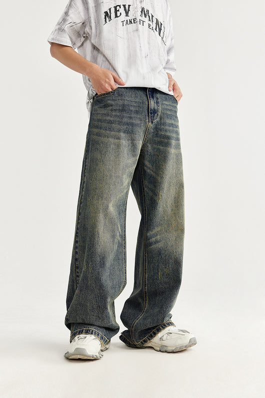 Pantalones Vaqueros Rectos Baggy con Detalles Vintage y Efecto Gastado - Image 11