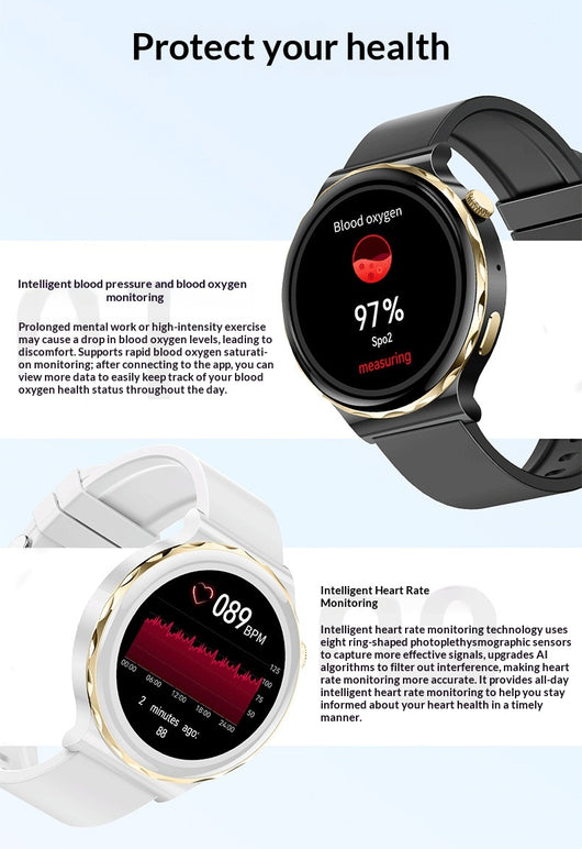 Reloj Inteligente HW52 Elegante con Esfera Redonda de Aleación de Zinc - Image 14