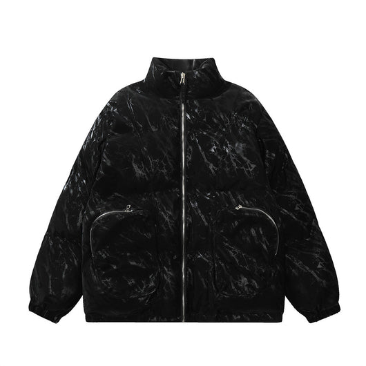 Abrigo de Cuero para Hombre con Forro Acolchado Splash-Ink - Image 4