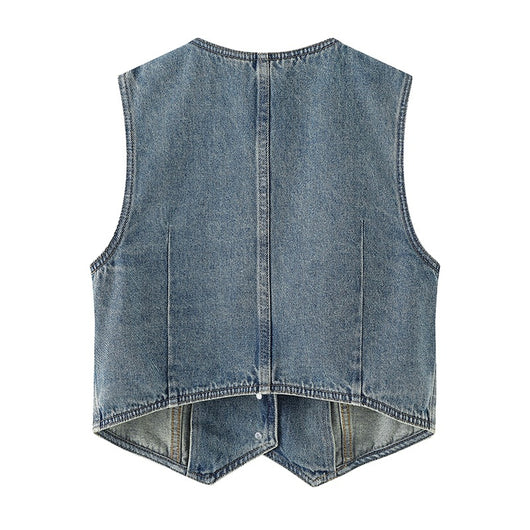 Abrigo Corto Casual para Mujer con Cuello en V y Botón Simple - Image 2