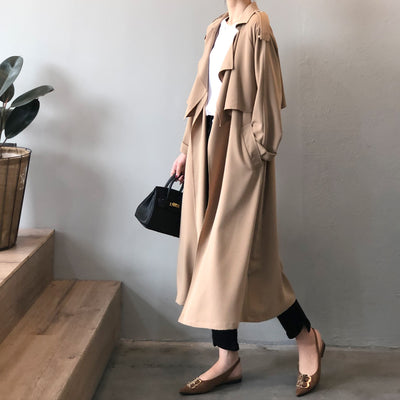 Abrigo Trinchera Largo para Mujer Estilo Británico Retro - Image 22