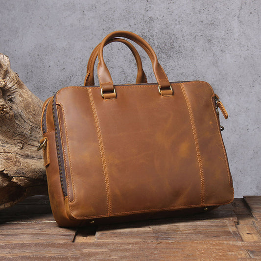 Maletín de Cuero Genuino para Hombre - Estilo Ejecutivo Profesional