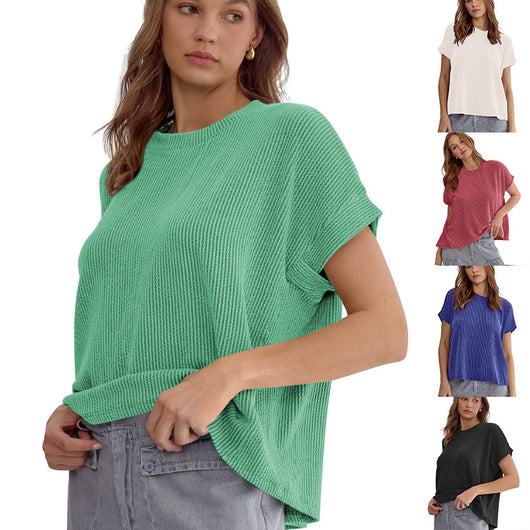 Blusa Suelta de Rayas con Mangas Murciélago - Top Cómodo y Versátil para Mujer - Image 14