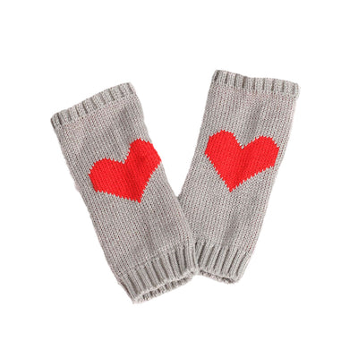 Guantes de Lana sin Dedos con Corazón Grande Tejidos - Image 4