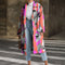 Abrigo de Lana con Estampado Dragón y Fénix - Chaqueta Solapa Larga