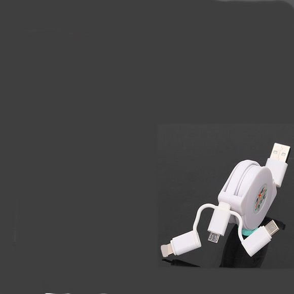 Cable de Carga Telescópico 3 en 1 - USB, Android y Type-C