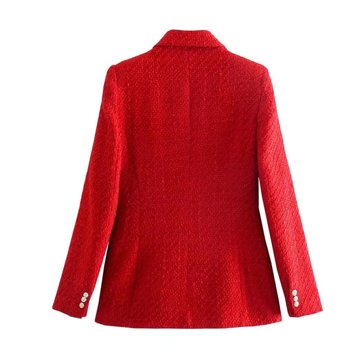 Blazer Doble Botonadura Estilo Europeo Casual para Mujer - Image 2