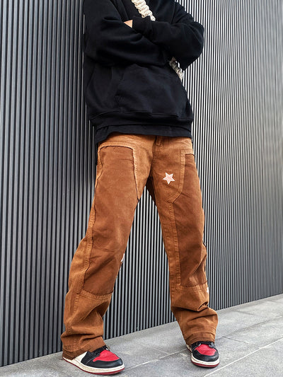 Pantalones Cargo Stacked con Parches Lumberjack Retro - Image 9