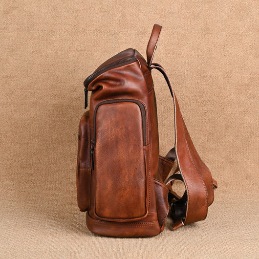 Mochila de Cuero Genuino Doble Capa para Hombre - Ideal para Viajes y Aventuras - Image 11