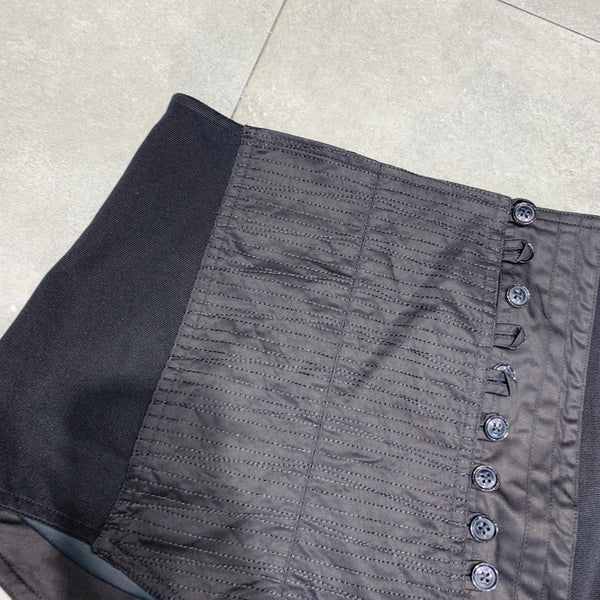 Pantalón de Algodón Negro Recto con Cordón - Estilo Casual Minimalista