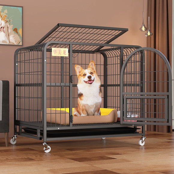 Caseta Independiente para Corgi con Cerca Interior