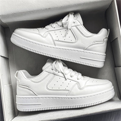 Zapatillas Plataforma Blancas de Cuero Respirable - Tendencia Teen Todo Combinable - Image 6