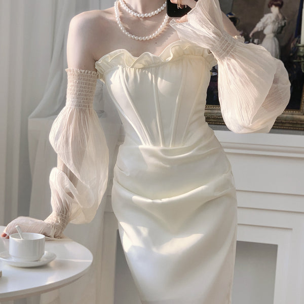 Vestido Blanco Elegante para Reuniones y Celebraciones