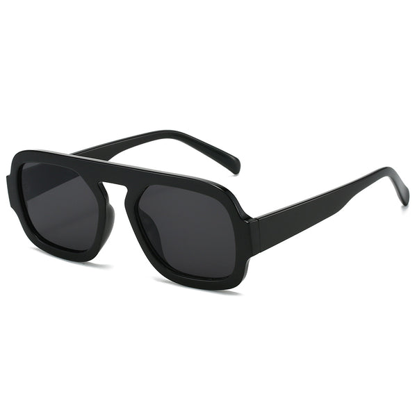 Men's and women's pilot sunglasses with a black plastic frame and vibrant orange-yellow lenses. - Image 5