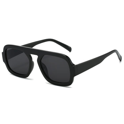 Men's and women's pilot sunglasses with a black plastic frame and vibrant orange-yellow lenses. - Image 5