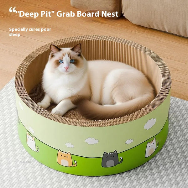 Rascador Circular Grande para Gatos - Tablero Resistente e Integrado