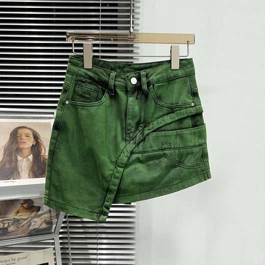Falda Denim Cintura Alta Corte A - Image 12