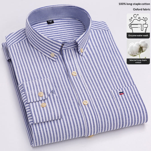 Camisa Cuadriculada Casual de Manga Larga para Hombre Talla Grande - Image 11