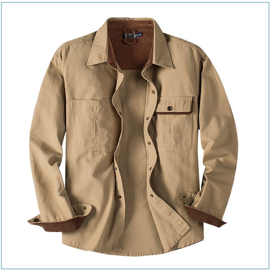 Camisa Polo de Manga Larga Algodón Lavado Tallas Grandes Hombre Color Sólido - Image 23