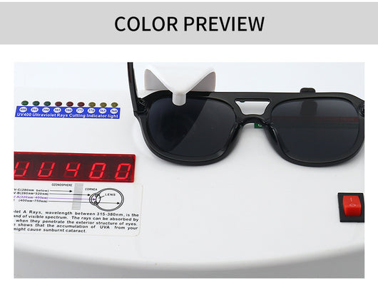 Gafas de Sol Retro Cuadradas con Marco Plano para Street Style - Image 12