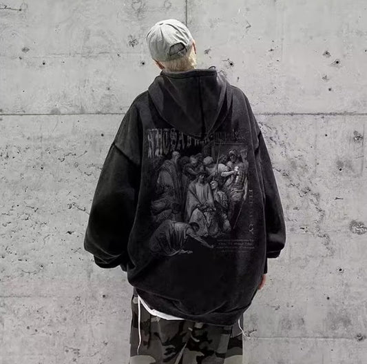 Sudadera con Capucha Forrada en Fleece Estilo Americano para Otoño e Invierno - Image 2