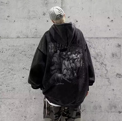 Sudadera con Capucha Forrada en Fleece Estilo Americano para Otoño e Invierno - Image 2