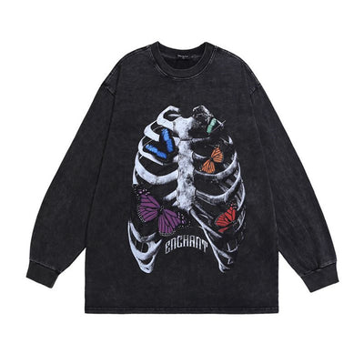 Playera para Hombre con Estampado de Mariposa y Hueso - Image 12