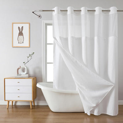 Cortina de Baño Doble Capa con Hebilla Grande - Diseño Liso y Moderno - Image 21