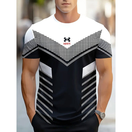 Camiseta Manga Corta Casual Ejecutiva con Impresión 3D Digital - Image 5