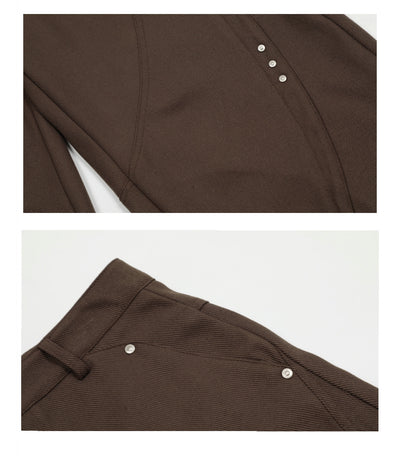 Pantalones Anchos de Tiro Alto con Costura Decorativa para Mujer - Image 3