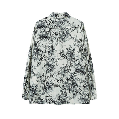 Camisa Suelta Estampado Bosque de Bambú para Hombre - Image 16