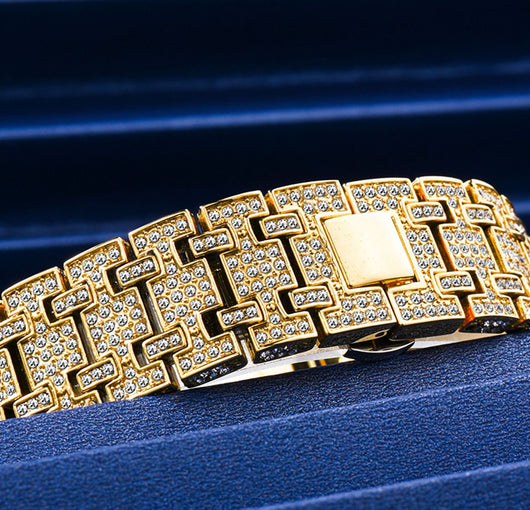 Reloj de Cuarzo para Hombre con Escala Árabe y Diamantes Hip Hop Europeo - Image 9