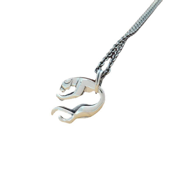 Collar de Plata Esterlina 925 con Cabeza de Leopardo Creativo