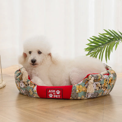 Cama Térmica para Mascotas con Diseño Impreso y Felpa Acolchada - Image 17