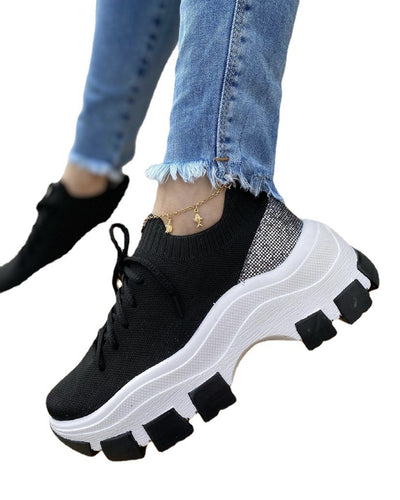 Zapatillas Deportivas Plataforma Mujer con Tejido Volador y Cordones - Image 8