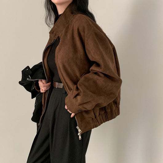 Abrigo Retro de Ante Cálido con Doble Cierre - Perfecto para Otoño Invierno - Image 32