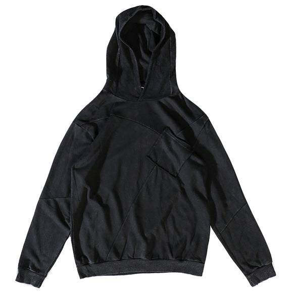 Sudadera con Capucha Retro Desgastada para Hombre - Estilo Urbano Primavera Otoño