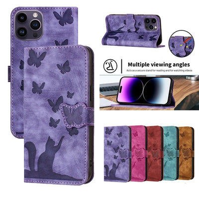 Funda de Cuero para Celular con Mariposa en Relieve - Image 2