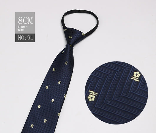 Corbata Negra Rayada Azul con Cierre Rápido - Corbata Ejecutiva Lazy Zip - Image 92