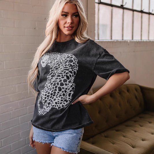 Camiseta Estampado Leopardo Vintage para Mujer - Image 2