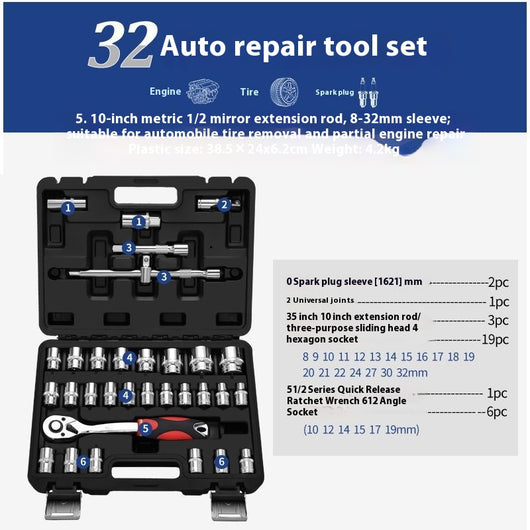 Kit de Herramientas Multifuncional para Reparación Automotriz con Llaves de Tubo - Image 10
