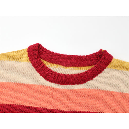 Suéter Holgado de Rayas Arcoíris para Mujer - Image 9
