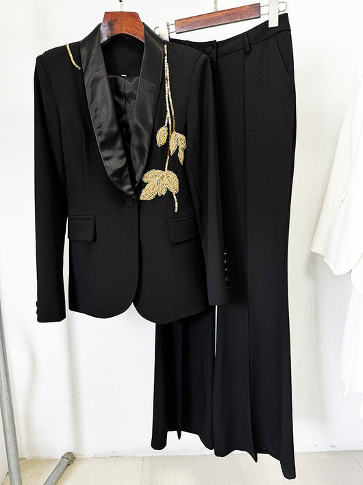 Traje Dos Piezas con Pantalón Acampanado y Detalles de Cuentas - Image 17
