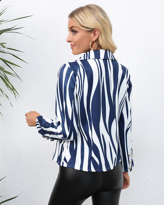 Blazer Estampado con Solapa para Mujer - Corte Ajustado - Image 2