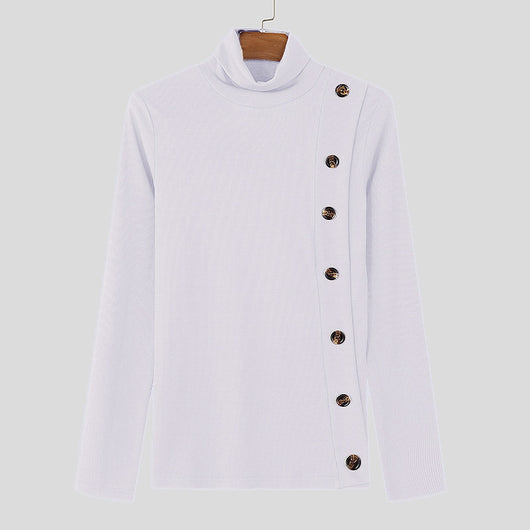 Suéter Cuello Alto para Hombre con Botones - Diseño Clásico Europeo - Image 6