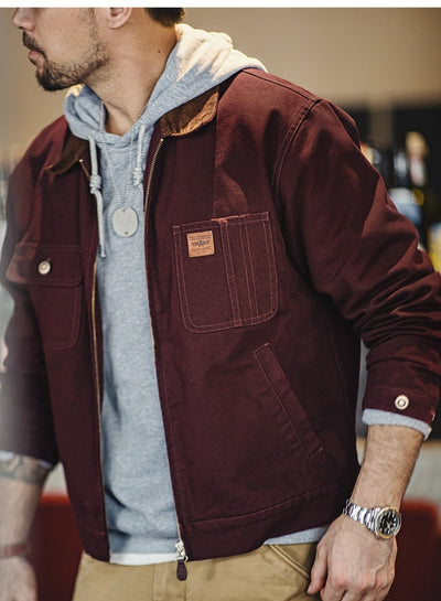 Chaqueta Detroit de Lona Pesada Estilo Retro - Abrigo Safari Corto Resistente - Image 7